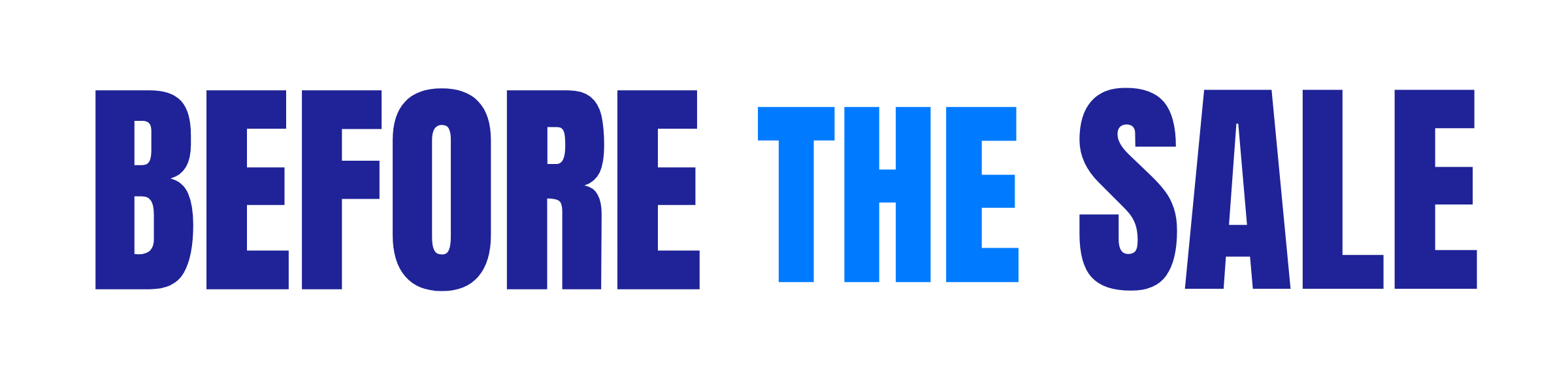 Before the Sale Podcast Horizontal Logo with dark text and transparent background large